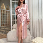 Solid Color Satin Long Robes Kia Day Design