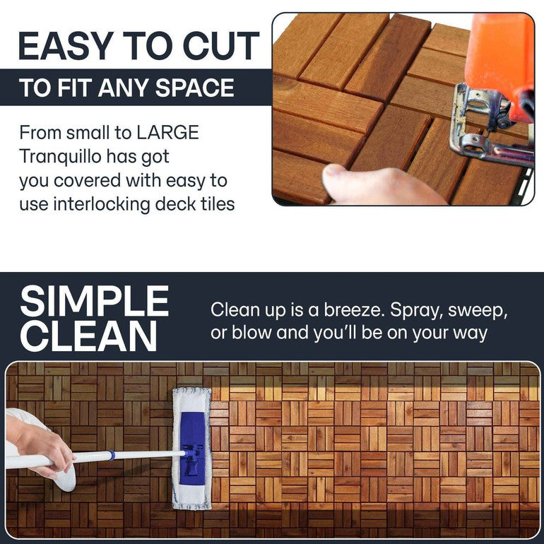 Solid Wood Deck Tiles Set 10 - - Deck Tiles