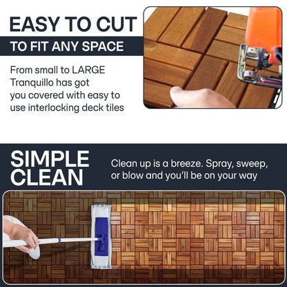 Solid Wood Deck Tiles Set 10 - - Deck Tiles