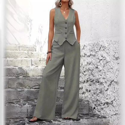 Solid Color Women's Casual 2 Piece Set Kia Day Design