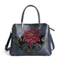 Traditional Chinese Style Durable Genuine Leather Tote Bag Real Leather Women Bags Kia Day Design