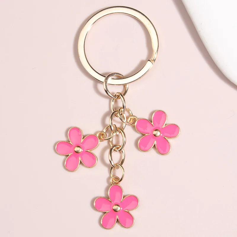 Enamel Keychain Sakura Flower Key Ring Kia Day Design