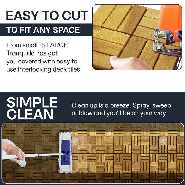 Solid Wood Deck Tiles Set 10 - - Deck Tiles