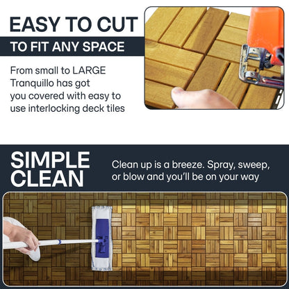 Solid Wood Deck Tiles Set 10 - - Deck Tiles
