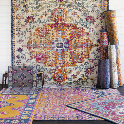 Burnt Orange Ojus Area Rug - - Rugs