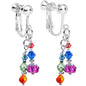 Handcrafted Glistening Crystal Clip Earrings - - EARRINGS Clip On