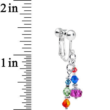 Handcrafted Glistening Crystal Clip Earrings - - EARRINGS Clip On