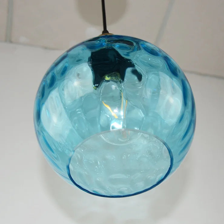 Modern Blue Glass Globe Lamp Shade Chandelier Kia Day Design