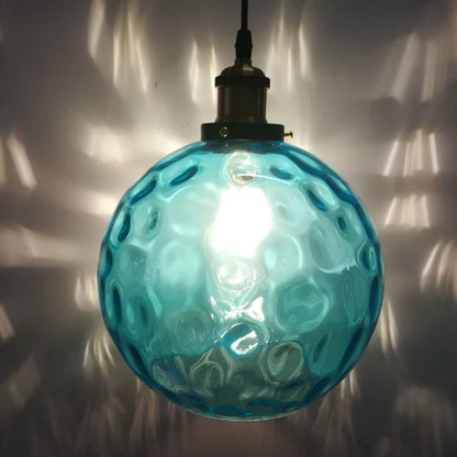 Modern Blue Glass Globe Lamp Shade Chandelier Kia Day Design