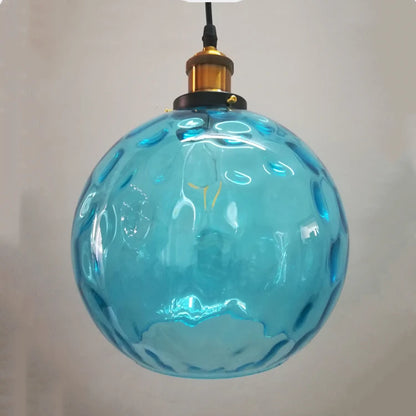 Modern Blue Glass Globe Lamp Shade Chandelier Kia Day Design