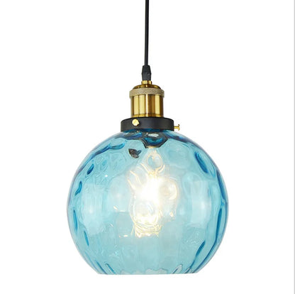 Modern Blue Glass Globe Lamp Shade Chandelier Kia Day Design