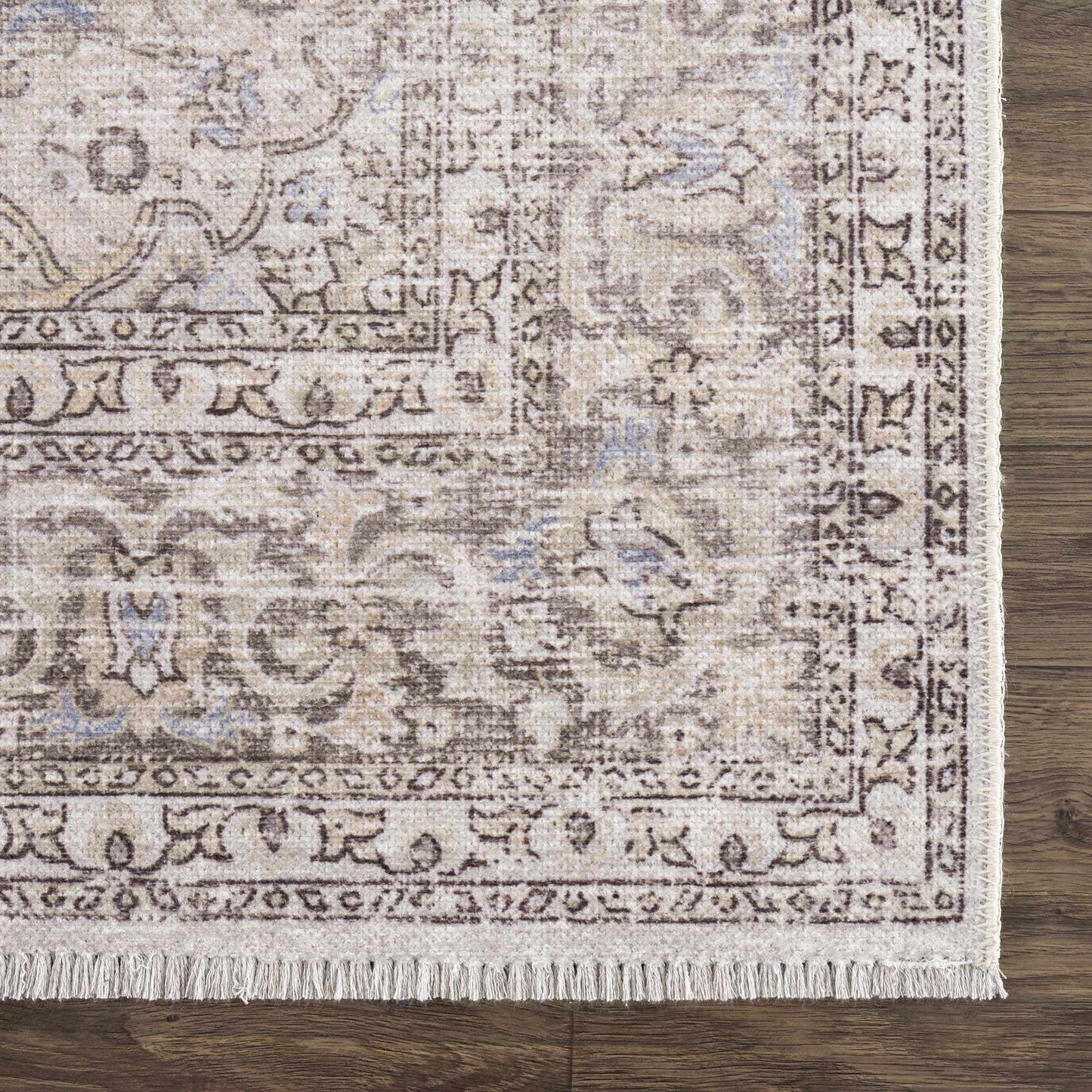 Cream Holi-2301 Washable Area Rug - - Rugs