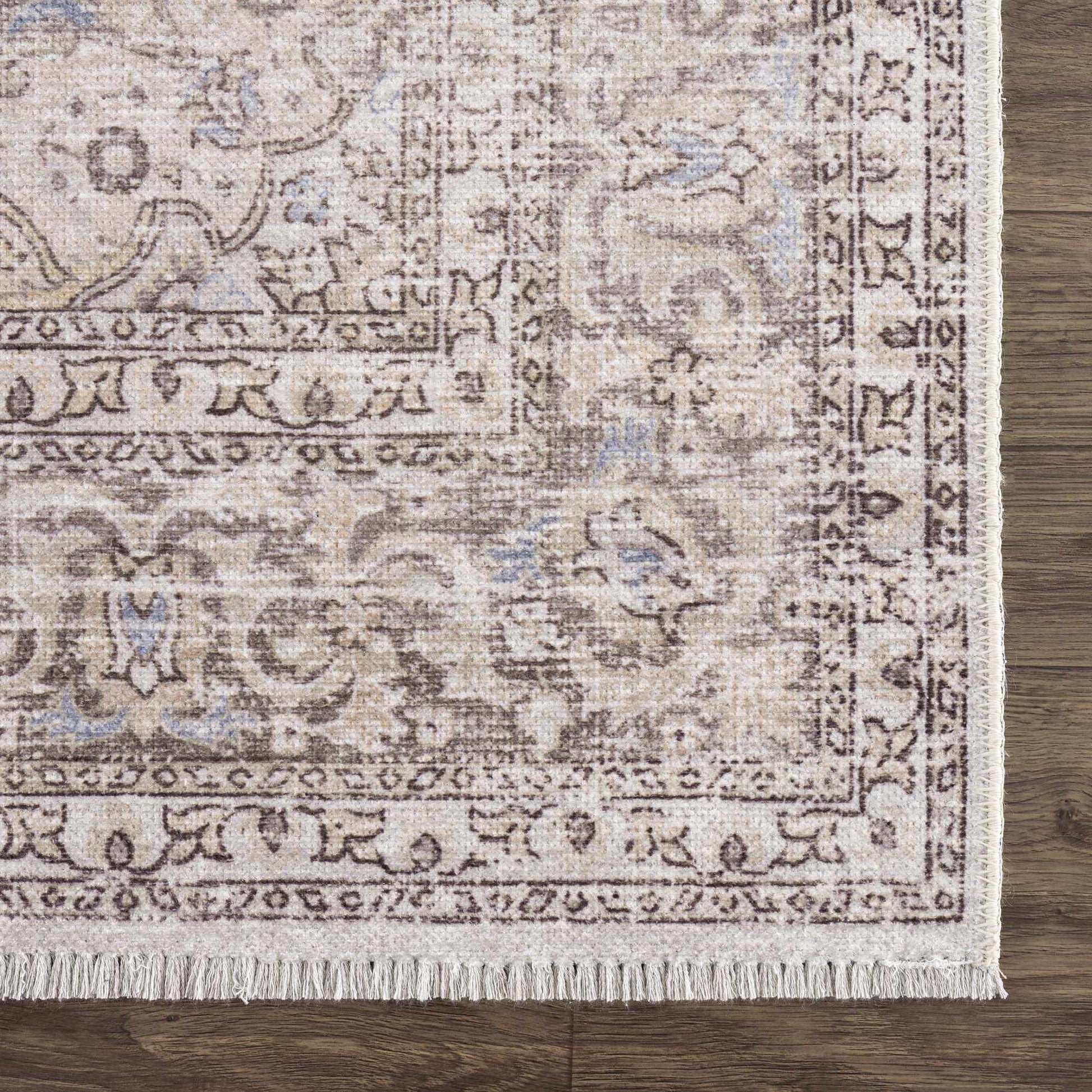 Cream Holi-2301 Washable Area Rug - - Rugs
