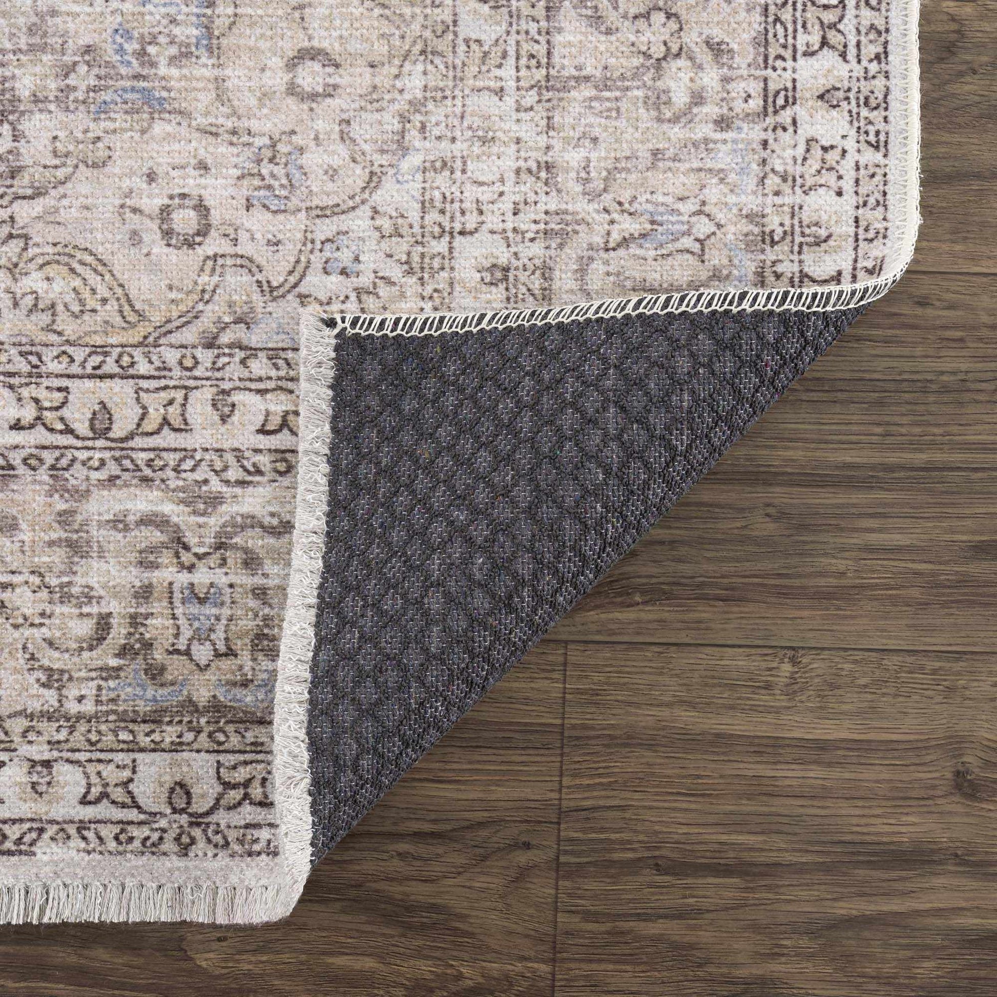 Cream Holi-2301 Washable Area Rug - - Rugs