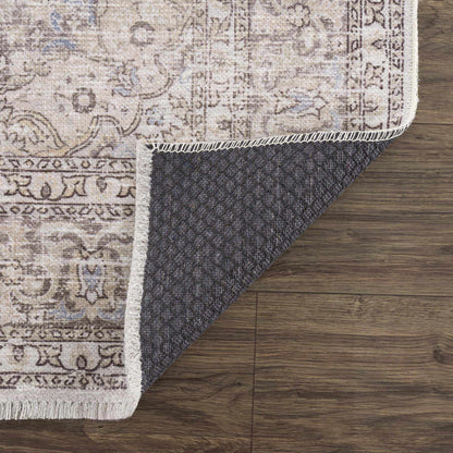 Cream Holi-2301 Washable Area Rug - - Rugs