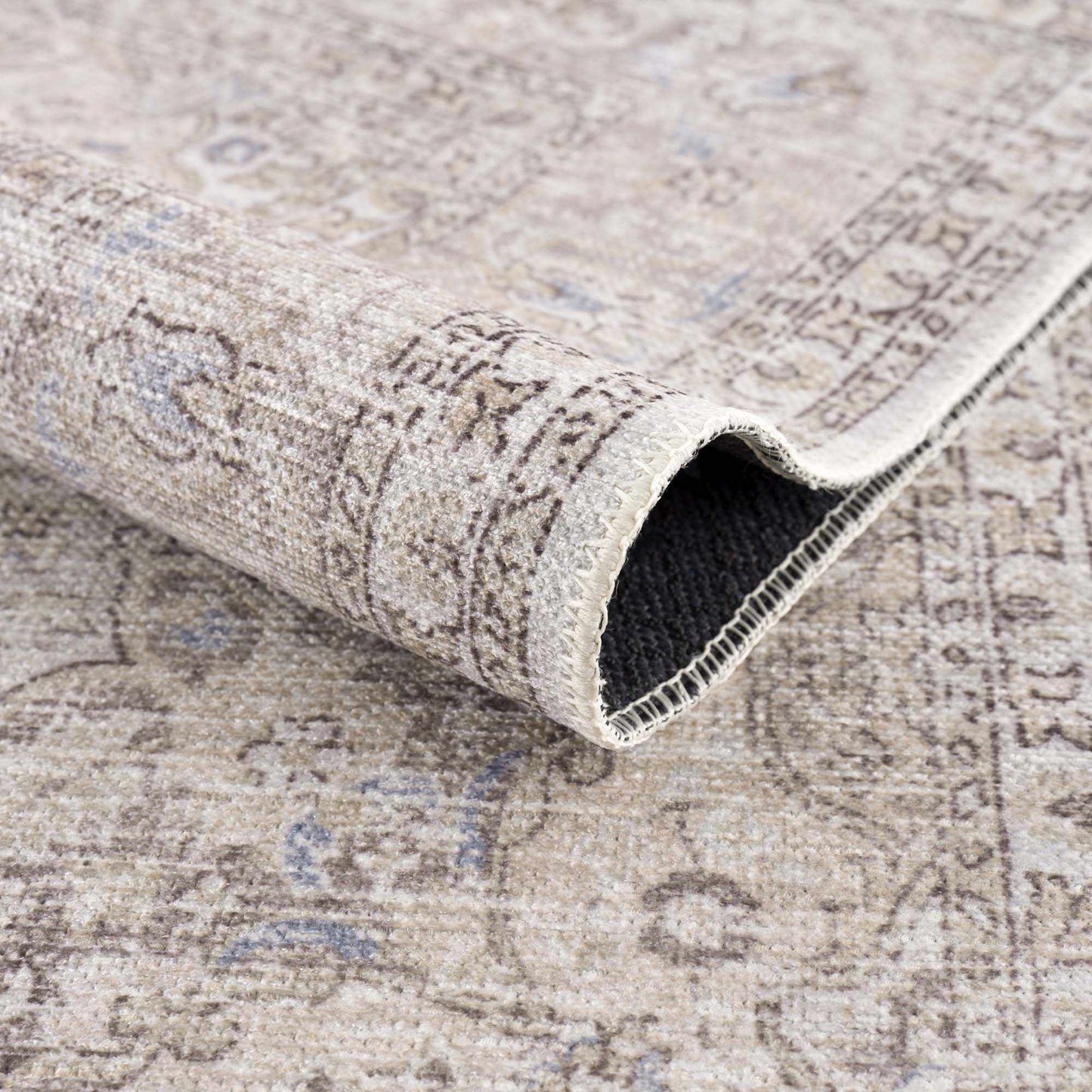 Cream Holi-2301 Washable Area Rug - - Rugs