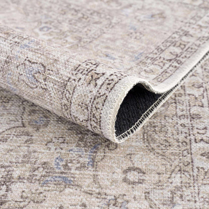 Cream Holi-2301 Washable Area Rug - - Rugs