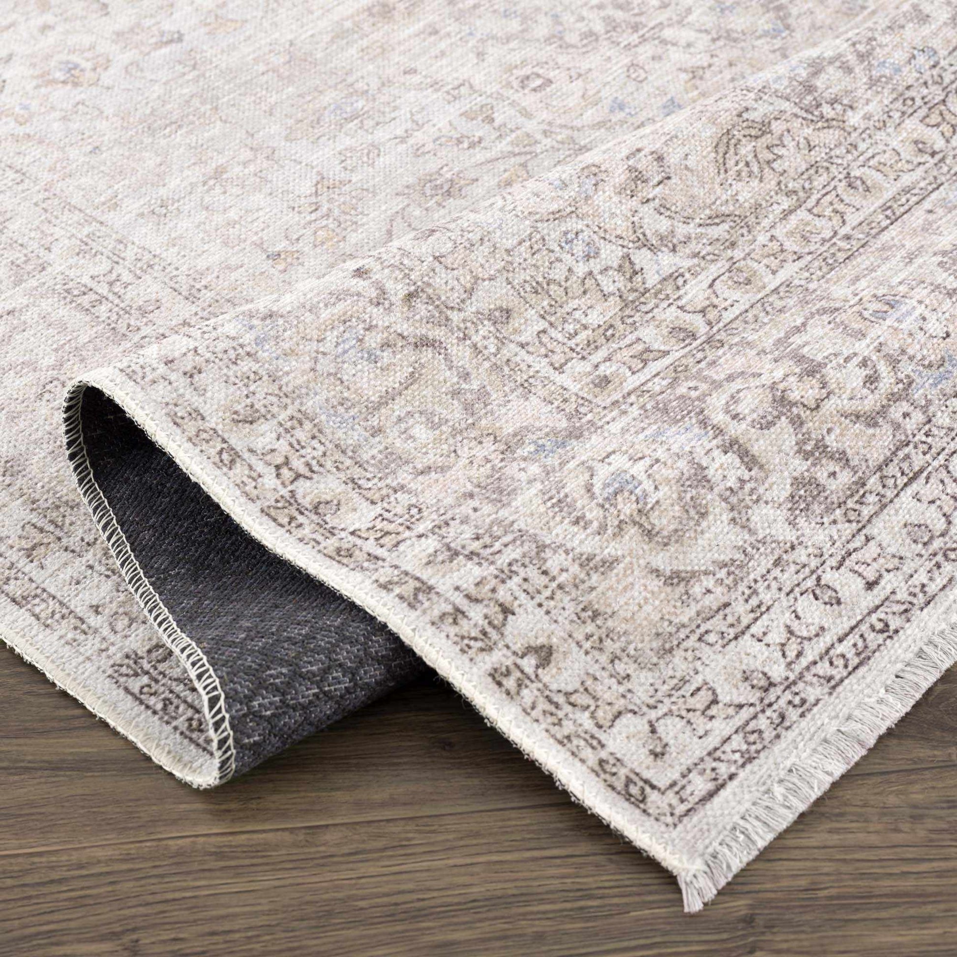 Cream Holi-2301 Washable Area Rug - - Rugs