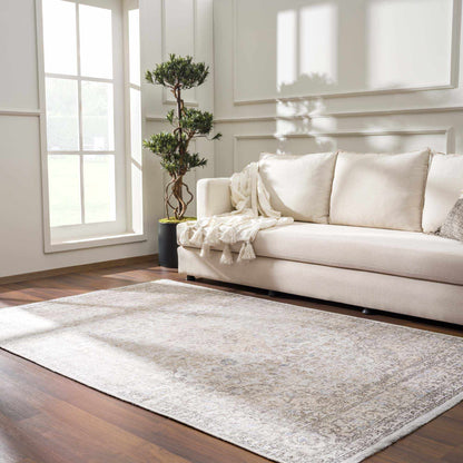 Cream Holi-2301 Washable Area Rug - - Rugs