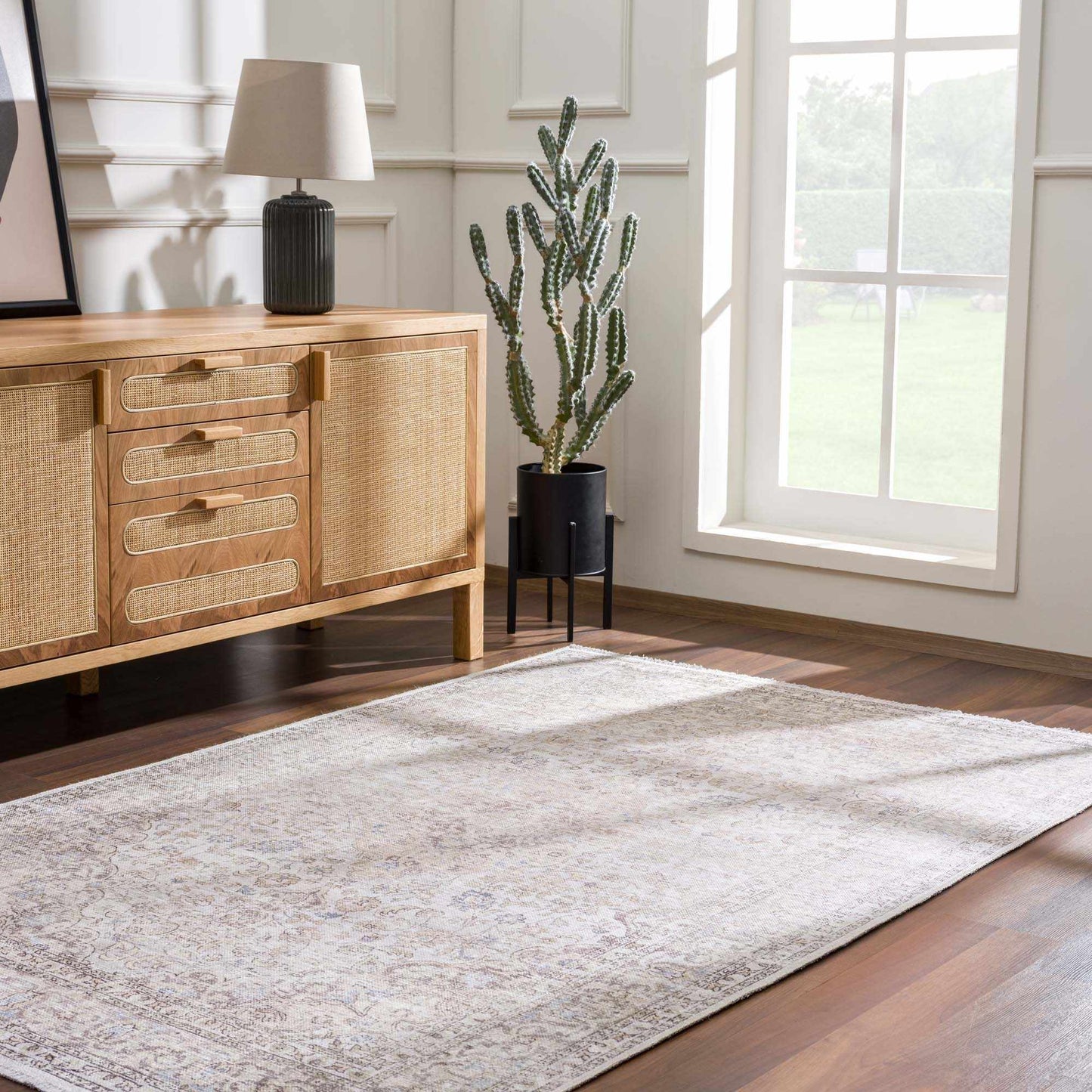 Cream Holi-2301 Washable Area Rug - - Rugs