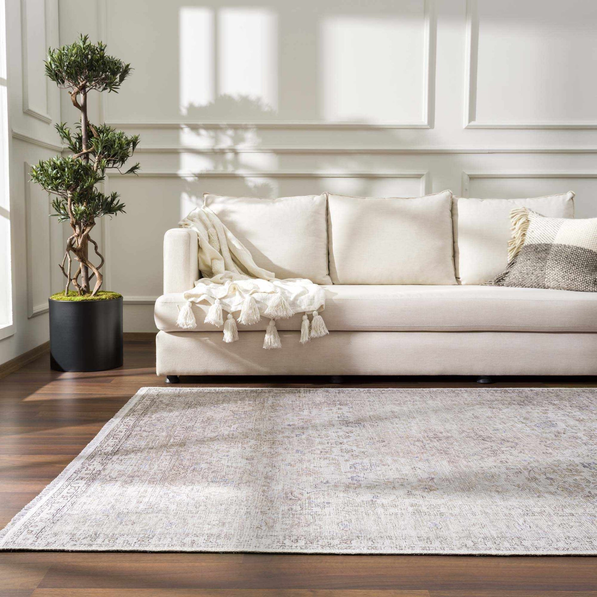 Cream Holi-2301 Washable Area Rug - - Rugs