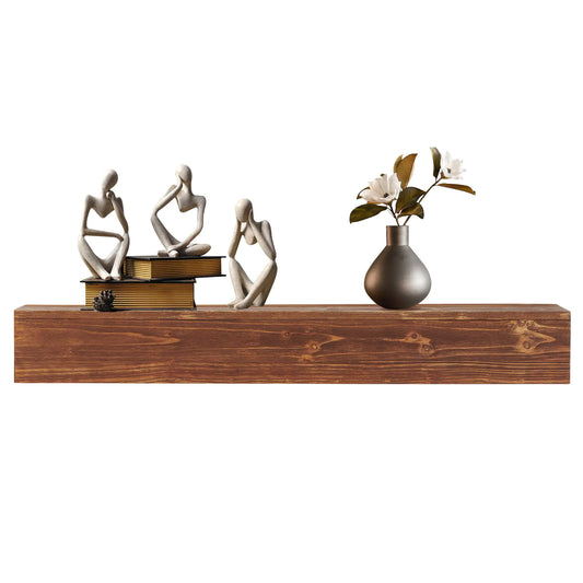 Wood Wall Mounted Mantel Floating Shelf - Kia Day Design