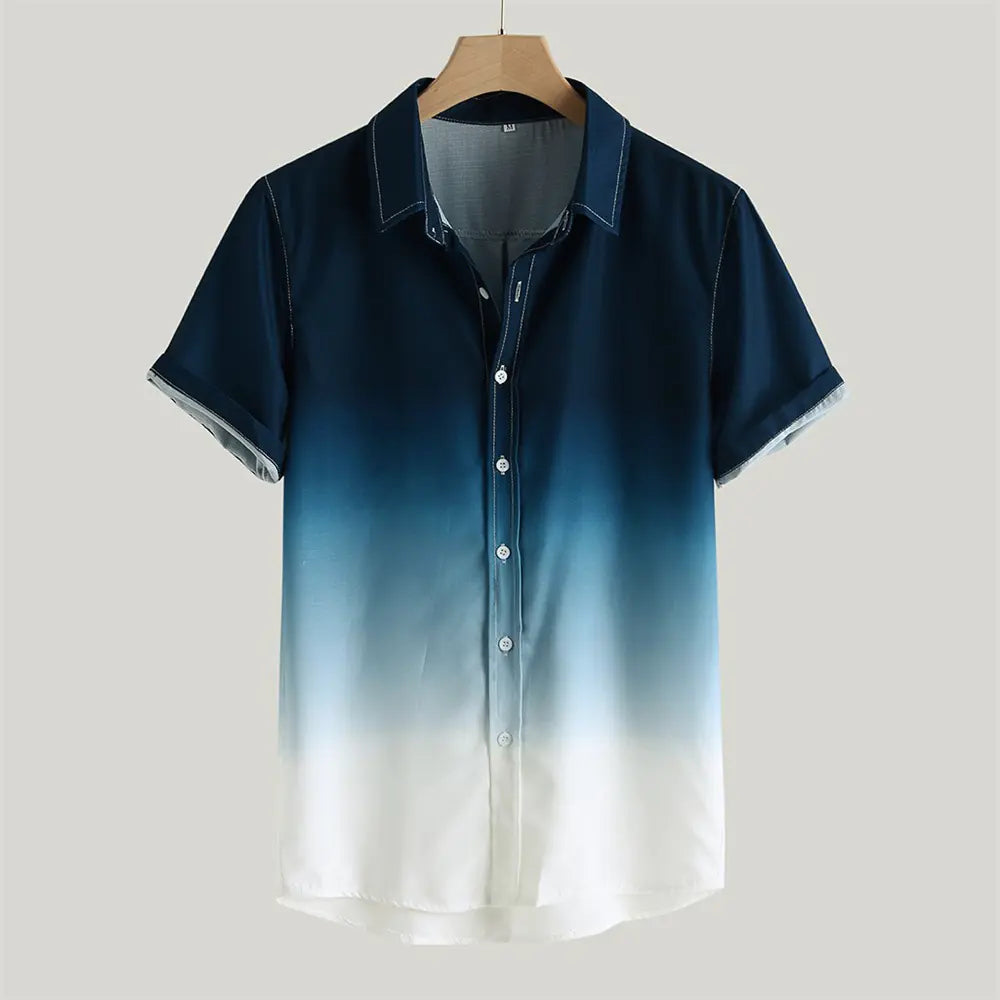 Gradient Color Casual Hawaiian Shirt - Kia Day Design