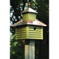 Pinion Green Birdhouse with White Bright Copper Roof and Rooster Top - - Outdoor > Outdoor Decor > Bird Houses