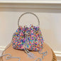 Shiny Chain Tassel Sequins One Shoulder Bucket Bag Kia Day Design