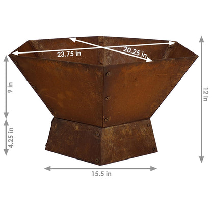 23 Inch Rustic Steel Affinity Fire Pit - - Outdoor > Outdoor Decor > Fire Pits