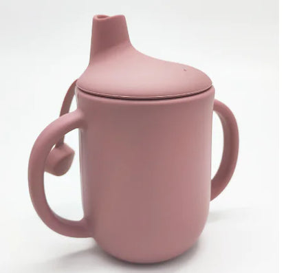 Portable Baby Feeding Cup Dark Pink H-10.5cm W-10cm