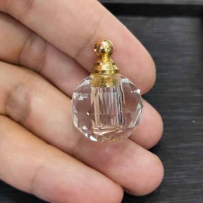 Diamond Cut Natural Crystal Women Perfume Bottle Pendant Essential Oil Diffuser Kia Day Design