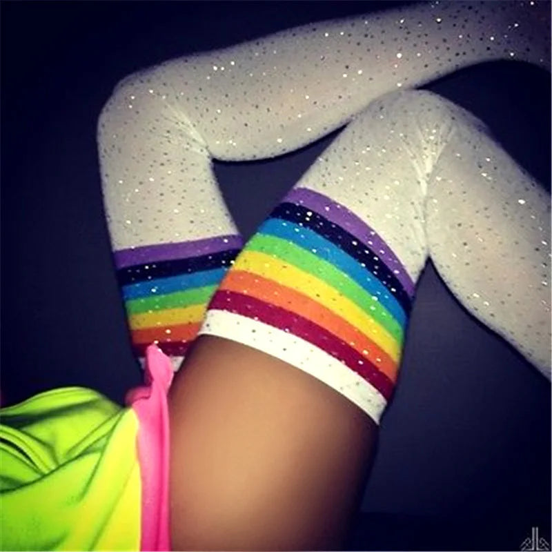 Rhinestone Thigh High Socks Women Knee High Socks Kia Day Design