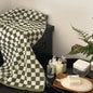 Retro Checkerboard Plaid Long-Staple Cotton Towel Green White