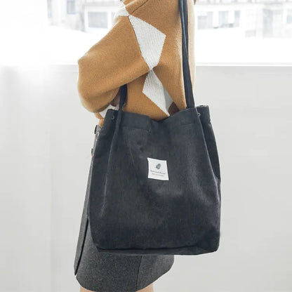 Corduroy Canvas Tote Bag - Kia Day Design