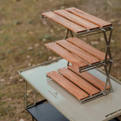 Portable Three-Tier Rack - Folding Table For Outdoor Activities Kia Day Design