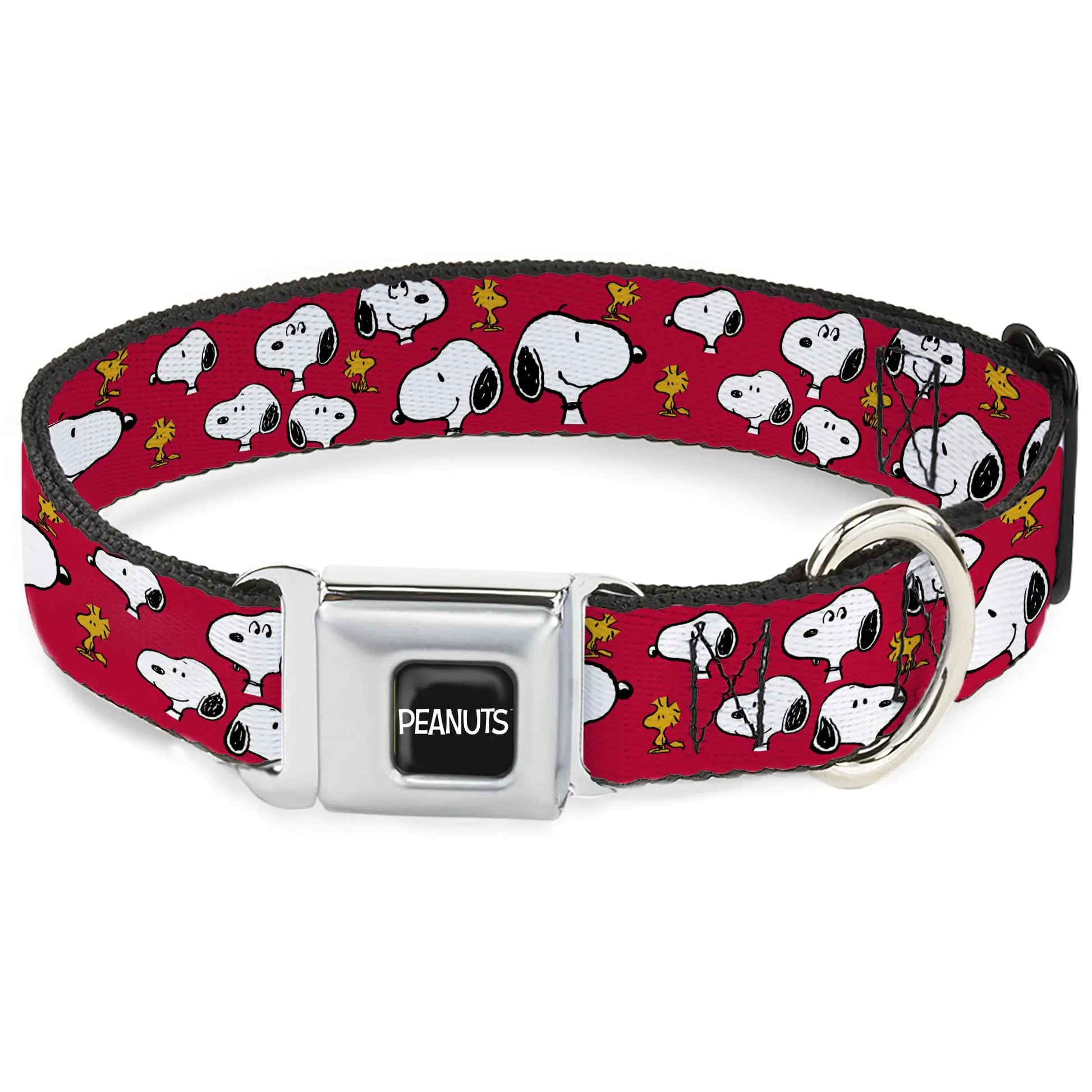 Red Peanuts Worldwide LLC Pet Collar Dog Collar Metal Seatbelt Buckle Peanuts Snoopy - 1.5" Wide - Fits 16-23" Neck - Medium - collar
