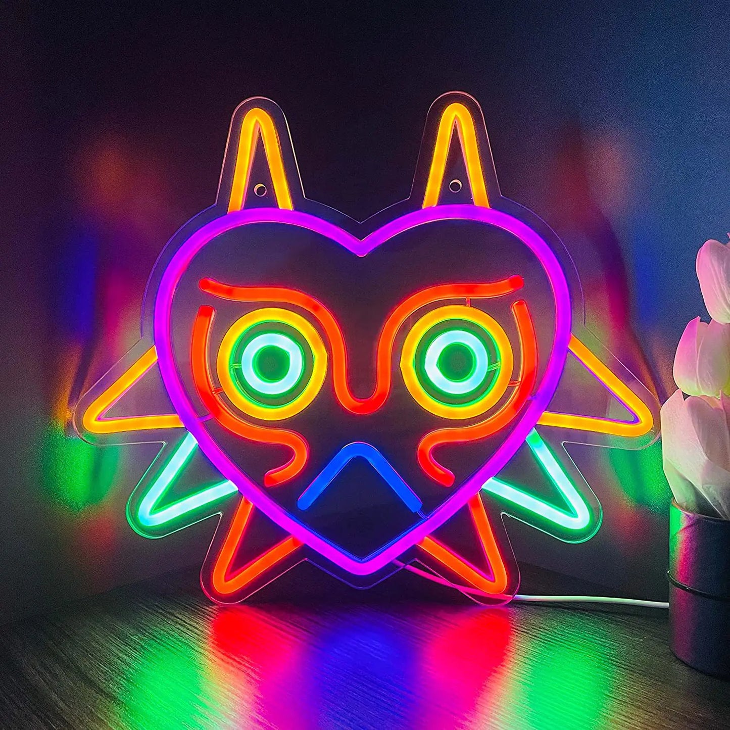 LED Neon Owl Sign Light for Bedroom Atmosphere Decor Kia Day Design