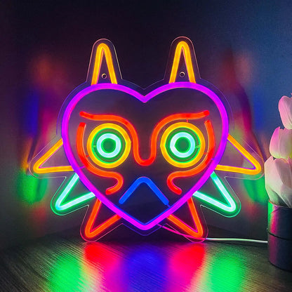 LED Neon Owl Sign Light for Bedroom Atmosphere Decor Kia Day Design