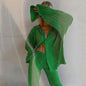 Two Piece Long Sleeve Suit Green S