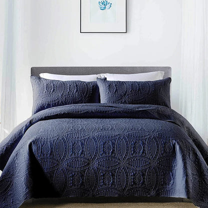 Organic Quilt Bedspread Dark Blue adult