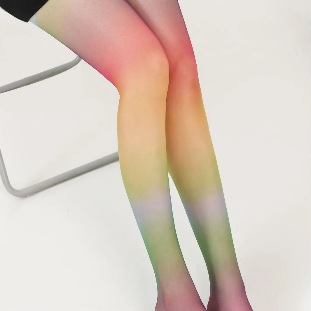 Rainbow Pantyhose Thin Women's Gradient Stripes Kia Day Design