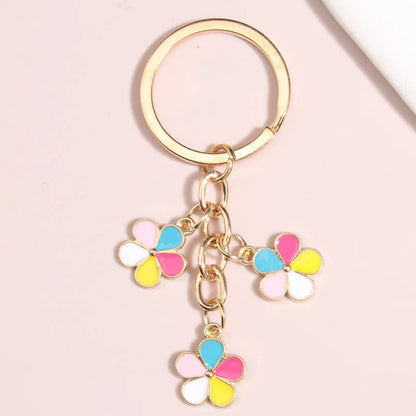 Enamel Keychain Sakura Flower Key Ring Kia Day Design