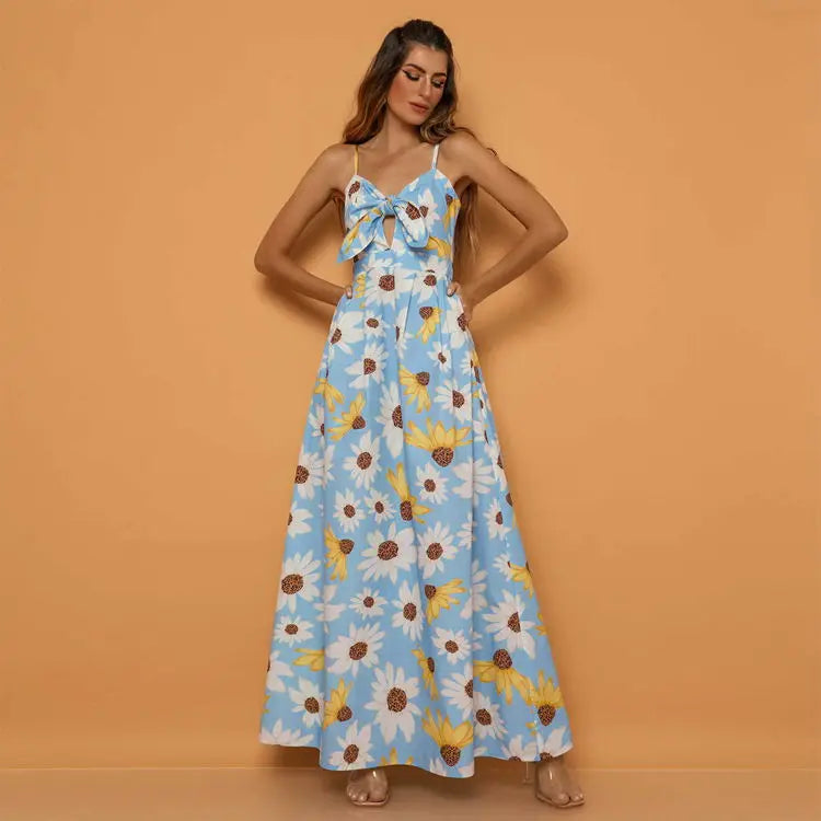 Summer Floral Maxi Long Dress for Women Kia Day Design