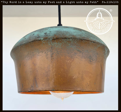 Handcrafted Copper Farmhouse Ceiling Light | 8.5" Flush Mount - Pendant Light - Farmhouse Lighting