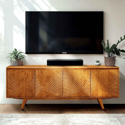 Harmony Wood TV Stand - Caramel - TV Stand