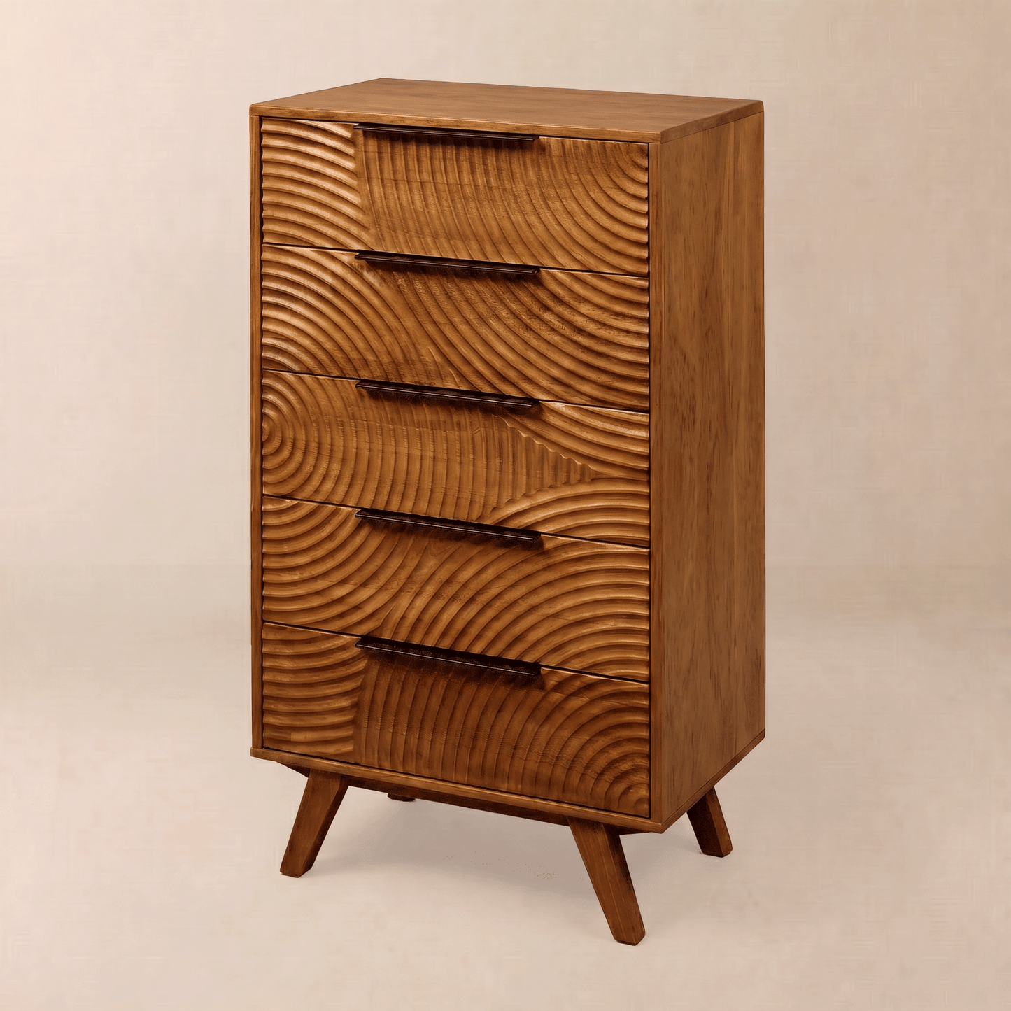 Harmony Solid Wood Dresser with 5 Drawers - - Dresser