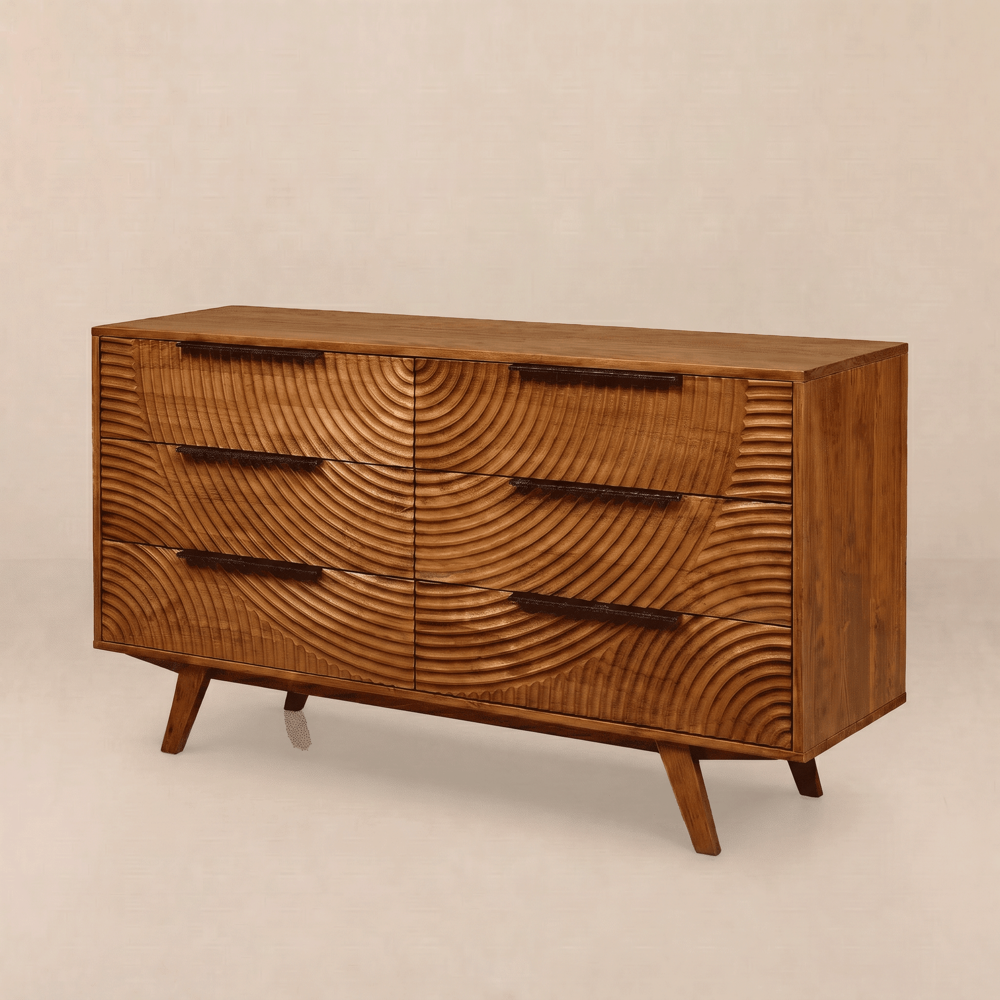 Harmony Solid Wood Dresser with 6 Drawers - - Dresser