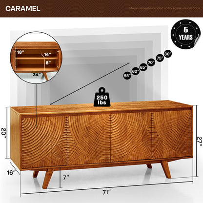 Harmony Wood TV Stand - - TV Stand