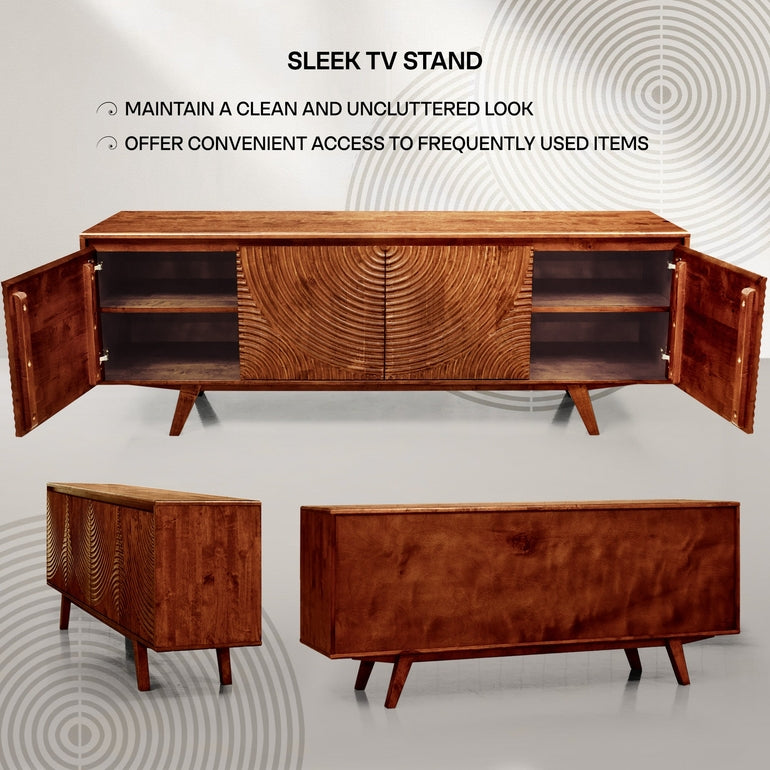 Harmony Wood TV Stand - - TV Stand